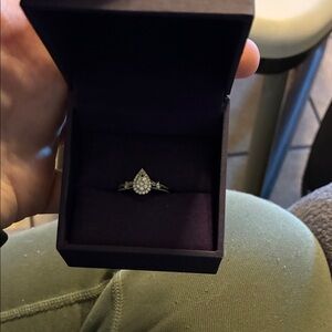 Zales Silver Teardrop Diamond Ring